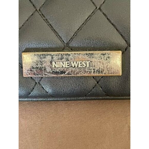 Nine West Waist Wallet Belt Bag Pouch Black Quilted Diamond Purse - Picture 5 of 16